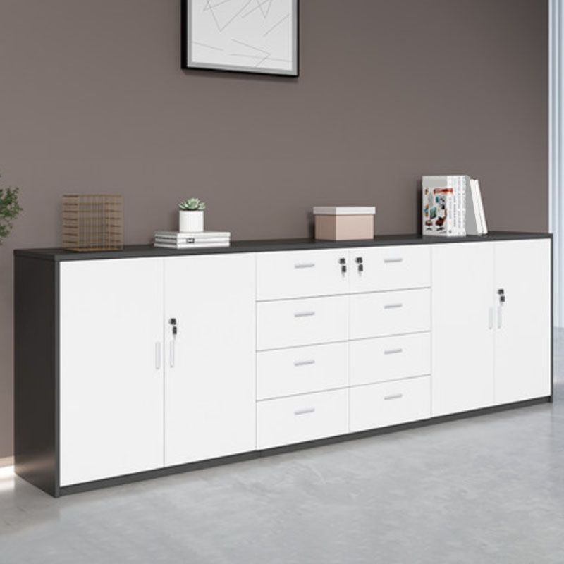 Lateral File Cabinet Wood Color Block Locking File Cabinet with Drawers Clearhalo 'Filing Cabinets' 'filling_cabinets' 'furn' 'furn_filling_cabinets' 'Furniture' 'Office Furniture' 1200x1200_e2b7dc53-6a89-4d79-bc58-4a9f84827ed8