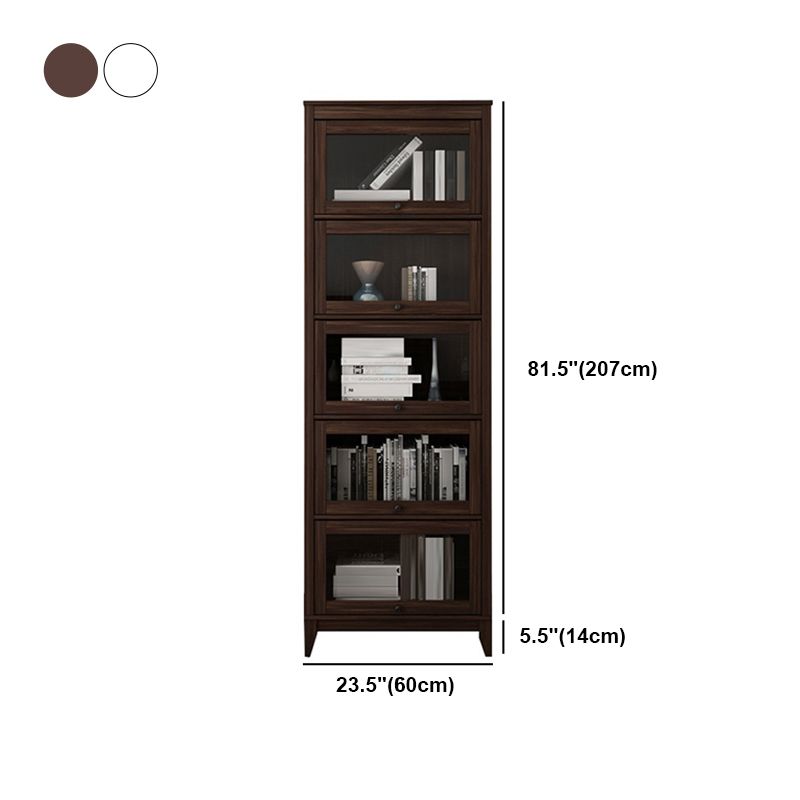 Contemporary Manufactured Wood Vertical Bookcase with Glass Doors Clearhalo 'Bookcases' 'furn' 'furn_bookcases' 'Furniture' 'furniture_bookcases' 'kitchen' 'kitchen_bookcases' 'Living Room Furniture' 'Office Furniture' 1200x1200_e2b96678-13a7-44ae-b541-cf1a7aa98630