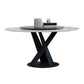 Contemporary Round Dining Table Sintered Stone Table with Black Pedestal Base,47.2"L x 27.6"W x 30"H Clearhalo ' dining_table' 'Dining Tables & Seating' 'Dining Tables' 'furn' 'furn_dining_table' 'Furniture' 'furniture_dining_table' 'Kitchen & Dining Furniture' 'kitchen&dining_furn' 'kitchen' 'kitchen_dining_table' 1200x1200_e2bb51d5-cb23-4d90-8995-770873be6c14
