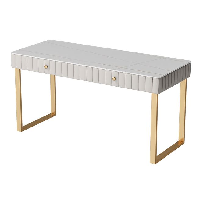 Glam Style Stone Writing Desk Curved Sled Base Office Desk with 2 Drawers Clearhalo 'furn' 'furn_office_desk' 'Furniture' 'furniture_office_desk' 'Office Desks' 'Office Furniture' 'office_desk' 1200x1200_e2bb77ef-fb49-4629-8d10-73f5c012c1a4