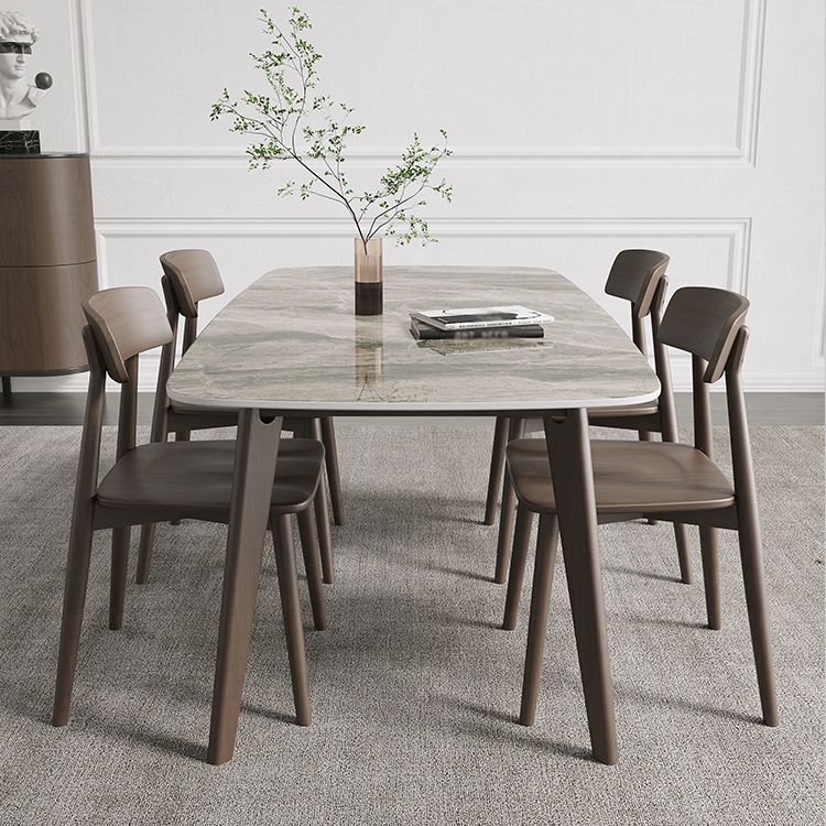 Contemporary Solid Wood Dining Table Sintered Stone Dining Table with 4 Legs Clearhalo 'Dining Tables & Seating' 'Dining Tables' 'dining_table' 'furn' 'furn_dining_table' 'Furniture' 'furniture_dining_table' 'Kitchen & Dining Furniture' 'kitchen' 'kitchen_dining_table' 1200x1200_e2bbac13-daf9-460b-acb0-0927dde58a66
