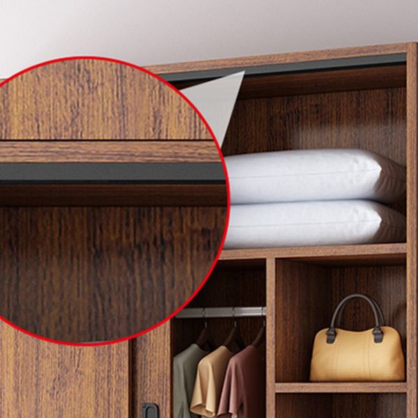 Modern Sliding Doors Wardrobe Wood Frame Freestanding Wardrobe Armoire