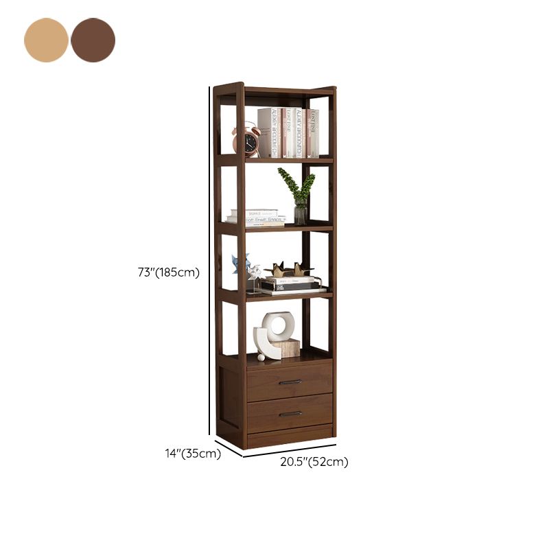Modern Style Open Back Bookshelf Vertical Wooden Bookcase with Drawers Clearhalo 'Bookcases' 'furn' 'furn_bookcases' 'Furniture' 'Office Furniture' 1200x1200_e2bd40de-91f5-4426-a8c6-ba51f7dc24d4