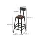 Juego de mesa de bar industrial, juego de mesa y taburete rectangulares de madera maciza de 1/4 piezas
