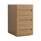 3-Drawer Solid Wood Nightstand Rubber Wood Modern Bedside Cabinet