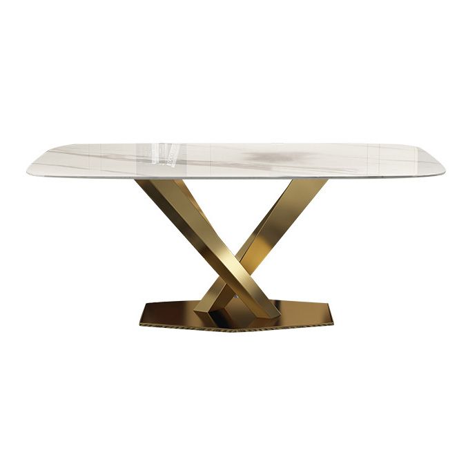 Rectangle Traditional Luxury Dining Table White Sintered Stone Table with Gold Metal Pedestal Base Clearhalo ' dining_table' 'Dining Tables & Seating' 'Dining Tables' 'furn' 'furn_dining_table' 'Furniture' 'furniture_dining_table' 'Kitchen & Dining Furniture' 'kitchen&dining_furn' 'kitchen' 'kitchen_dining_table' 1200x1200_e2bee2c6-ac33-4291-a04a-c2ab45ca2e70