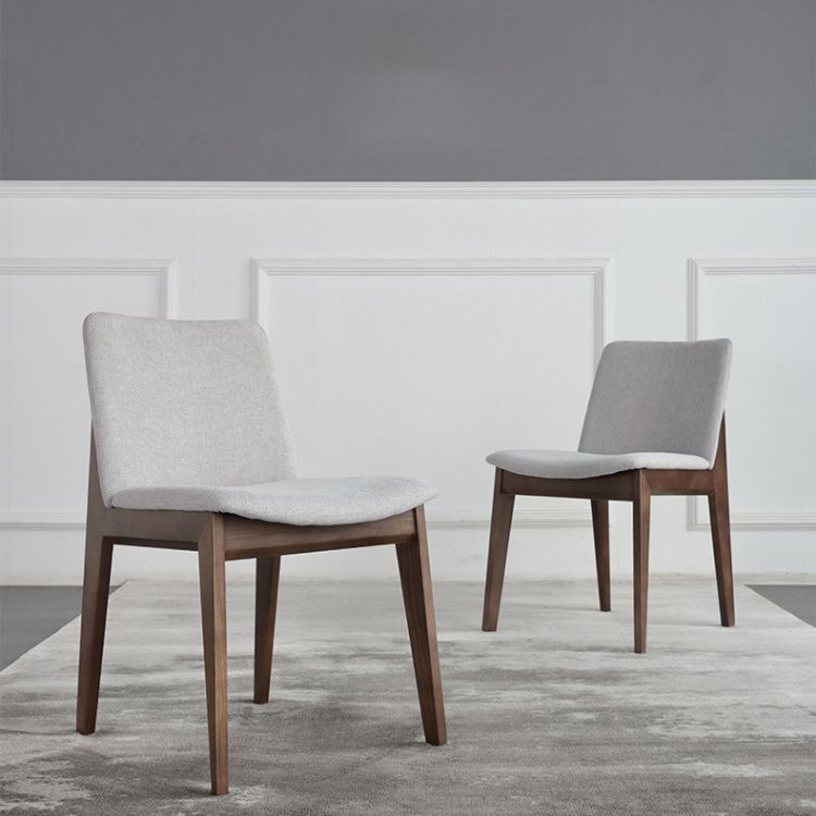 Witte gestoffeerde eetkamerstoelen keuken eetwarmeloze stoel met houten benen