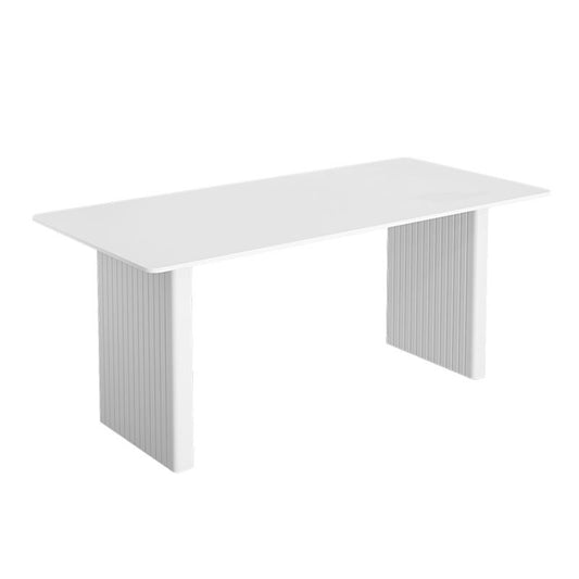 Modern 1/2/5/7 Pieces Dining Chairs Set Rectangle Stone Furniture in White