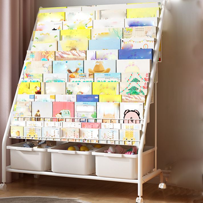 Metalen en plastic plank boekenkast Scandinavische boekenkast voor studieruimte