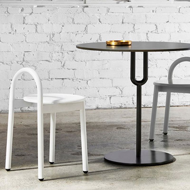 Matte afwerking Wood Bar & Teller stoelen Moderne binnenkrukken met metalen frame