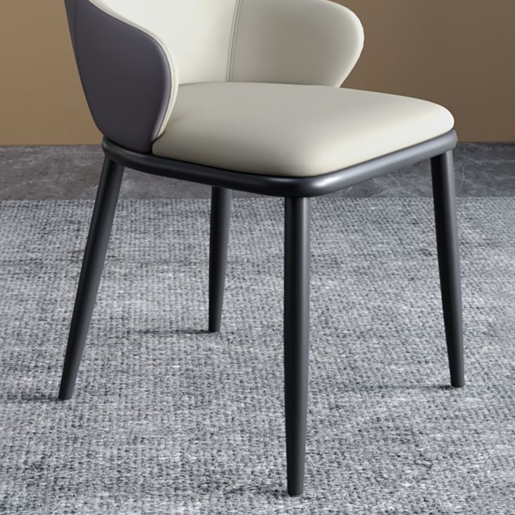 Minimalist Style Leather Dining Chairs Solid Back Upholstered Side Chair for Home Clearhalo ' kitchen&dining_furn' 'Dining Chairs' 'Dining Tables & Seating' 'dining_chair' 'furn' 'furn_dining_chair' 'Furniture' 'furniture_dining_chair' 'Kitchen & Dining Furniture' 'kitchen' 1200x1200_e2c3bd27-e522-4f63-8e9e-0978063ab742