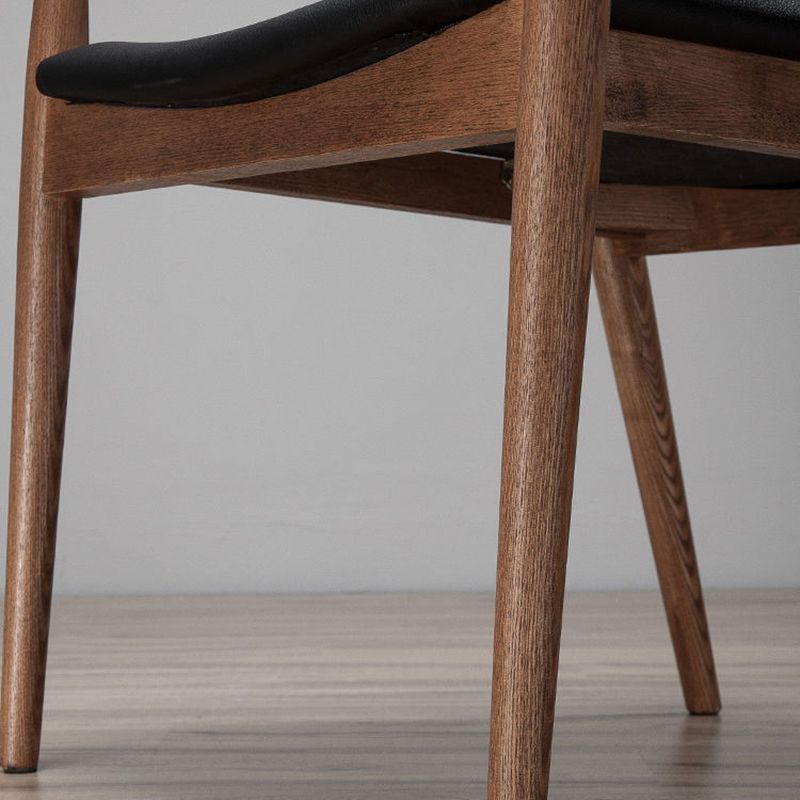 Solid Wood Side Dining Chair Open Back PU Leather Arm Chair for Home Clearhalo 'Dining Chairs' 'Dining Tables & Seating' 'dining_chair' 'furn' 'furn_dining_chair' 'Furniture' 'Kitchen & Dining Furniture' 1200x1200_e2c57959-6d83-4ef0-89c9-d74b452fe80d