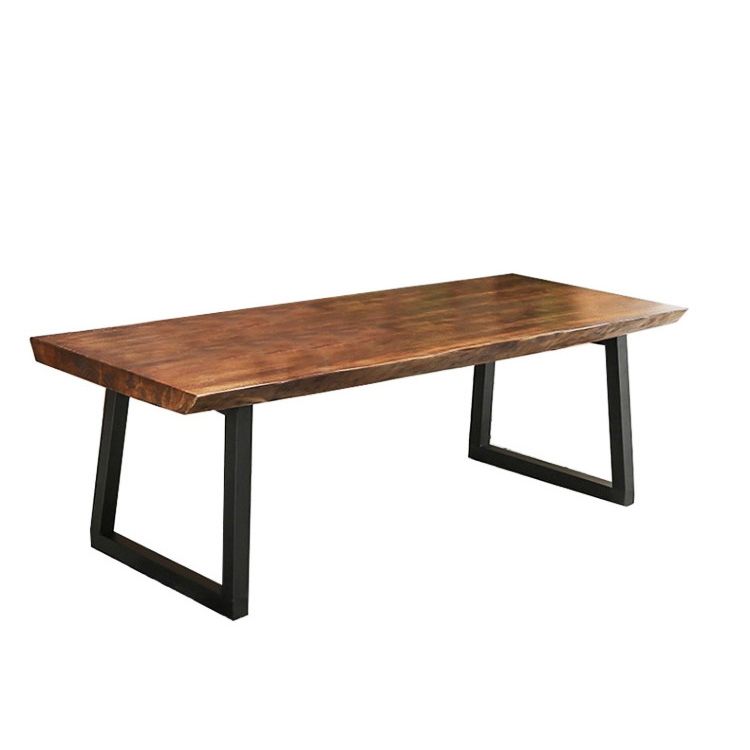 Industrial Style Rectangle Dining Table Wooden Table with Metal Legs for Home Use Clearhalo 'Dining Tables & Seating' 'Dining Tables' 'dining_table' 'furn' 'furn_dining_table' 'Furniture' 'Kitchen & Dining Furniture' 1200x1200_e2c7ac43-c553-4ee0-a3ef-694e3fcde219