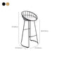 Taburete de bar tapizado moderno, taburete de bar con respaldo bajo y altura de barra con reposapiés