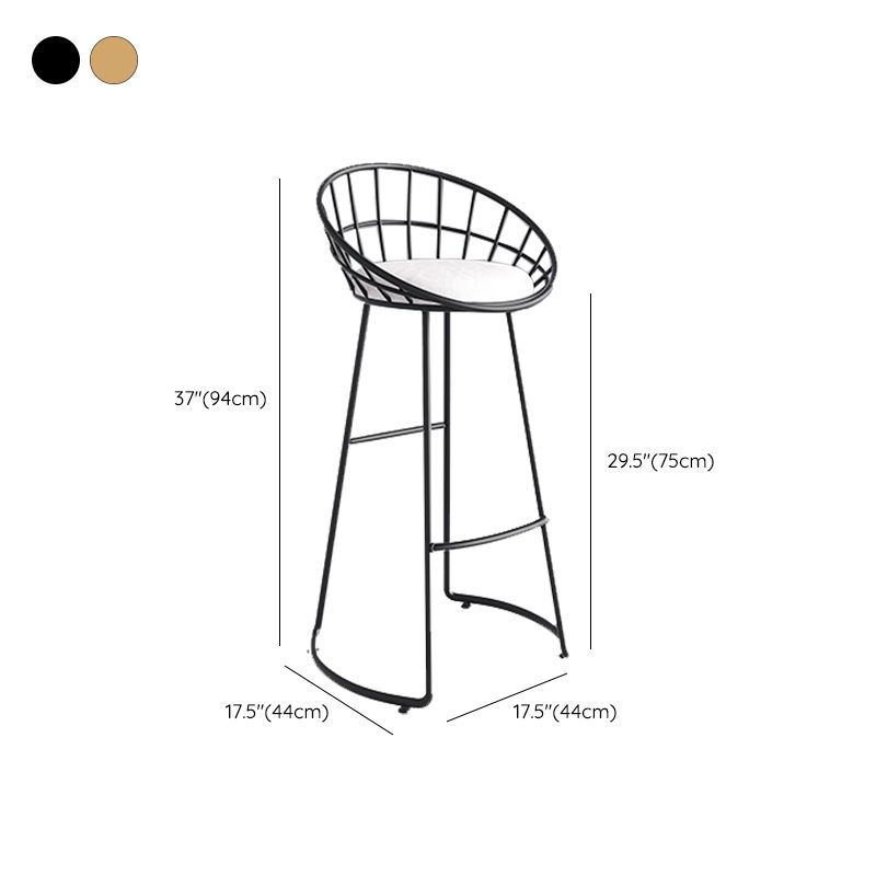Taburete de bar tapizado moderno, taburete de bar con respaldo bajo y altura de barra con reposapiés