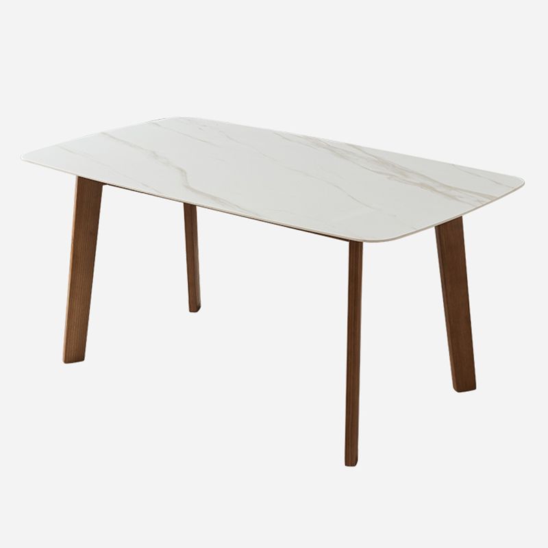 Solid Wood Mid-Century Modern Table Rectangle White Sintered Stone Top Table Clearhalo ' dining_table' 'Dining Tables & Seating' 'Dining Tables' 'furn' 'furn_dining_table' 'Furniture' 'furniture_dining_table' 'Kitchen & Dining Furniture' 'kitchen&dining_furn' 'kitchen' 'kitchen_dining_table' 1200x1200_e2cc8628-013c-4b27-8abe-1352c995351a