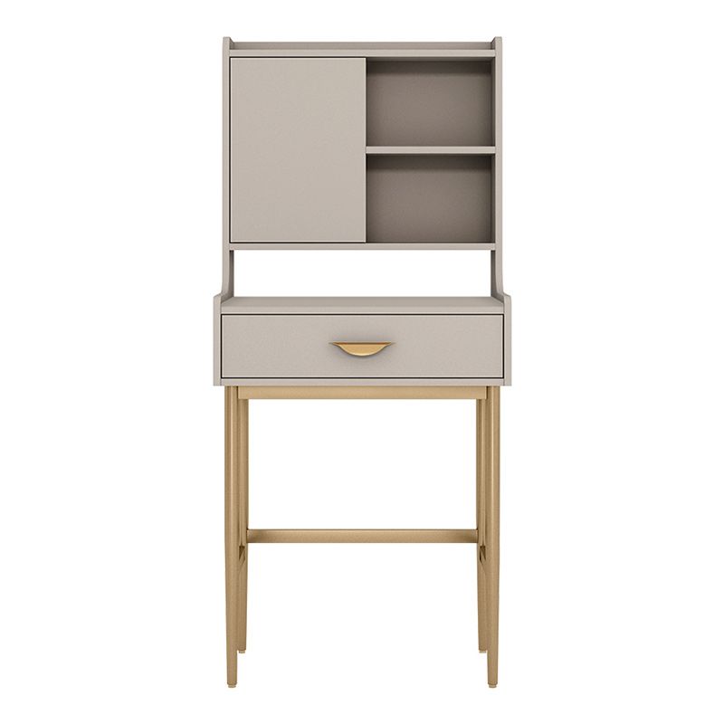 Glam metaal en houten make -up ijdelheid bureau witte/grijze make -up ijdelheid bureau tafel
