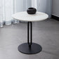 Stone Top Accent Side Table Rundes Sockel Wohnzimmer Metall Ecktisch
