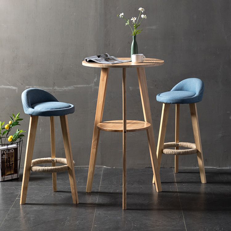 Simple Style Round Bar Table Wood Top Pub Table for Dining Room Clearhalo 'Bar Furniture' 'Bar Tables' 'bar_tables' 'furn' 'furn_bar_tables' 'Furniture' 'furniture_bar_tables' 'Kitchen & Dining Furniture' 1200x1200_e2d11722-70a4-411d-a14f-75fd01e53038