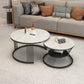 Round Slate Coffee Table Glam Nesting Coffee Table Set with Storage Shelf Clearhalo 'Coffee & Accent Tables' 'Coffee Tables' 'coffee_tables' 'furn' 'furn_coffee_tables' 'Furniture' 'Living Room Furniture' 1200x1200_e2d13833-e413-410c-8b4d-984bdb59eae3