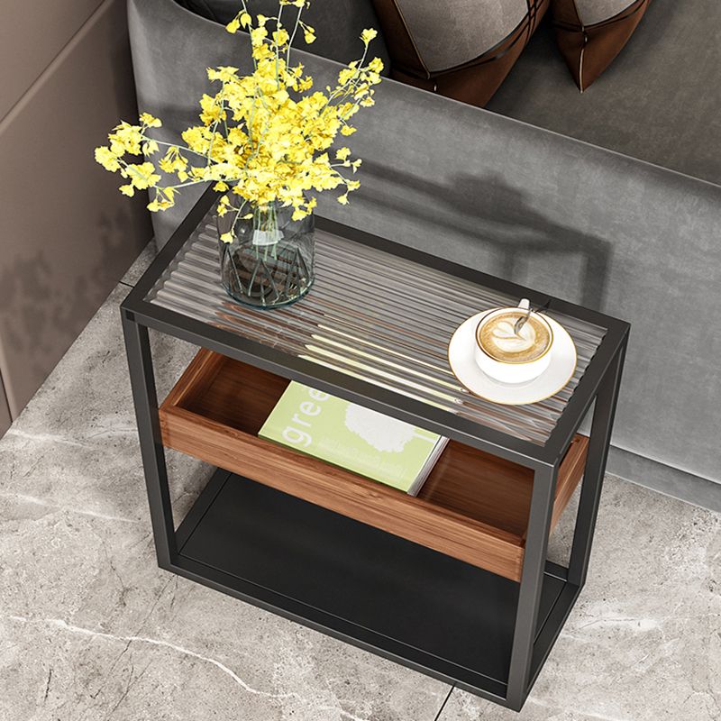 Glasobertisch -Akzent -Akzent -Akzent -Sofa -Sofa -Sofa -Endtisch mit Regalen