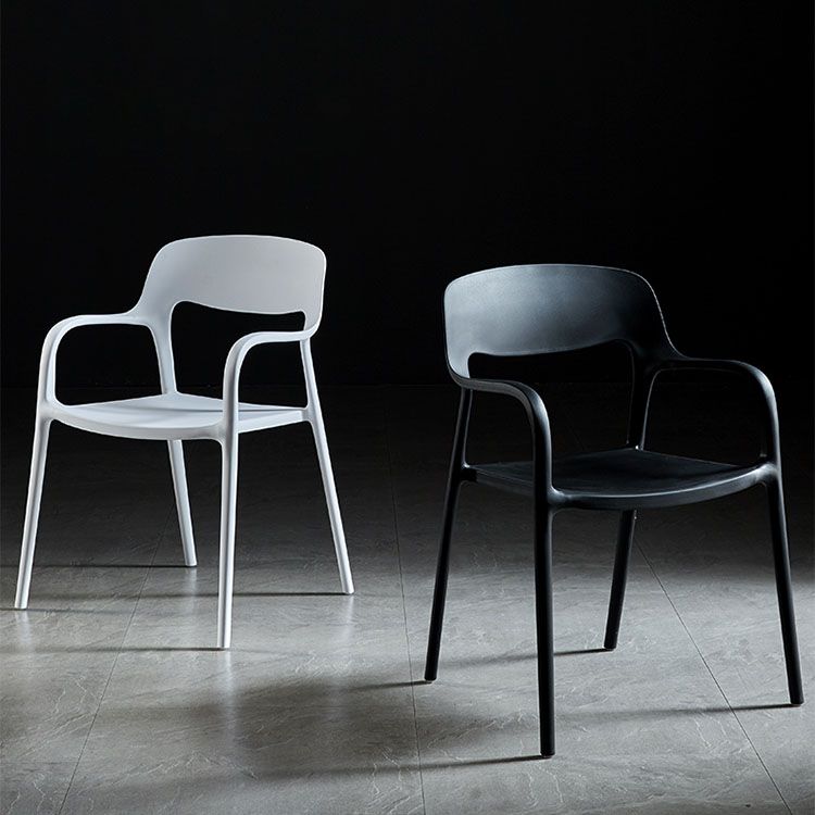 Plastic Scandinavian Kitchen Dining Room Arm Chair Open Back Chair Clearhalo 'Dining Chairs' 'Dining Tables & Seating' 'dining_chair' 'furn' 'furn_dining_chair' 'Furniture' 'furniture_dining_chair' 'Kitchen & Dining Furniture' 1200x1200_e2d331c5-04b9-4de8-9b27-351a1b85b824