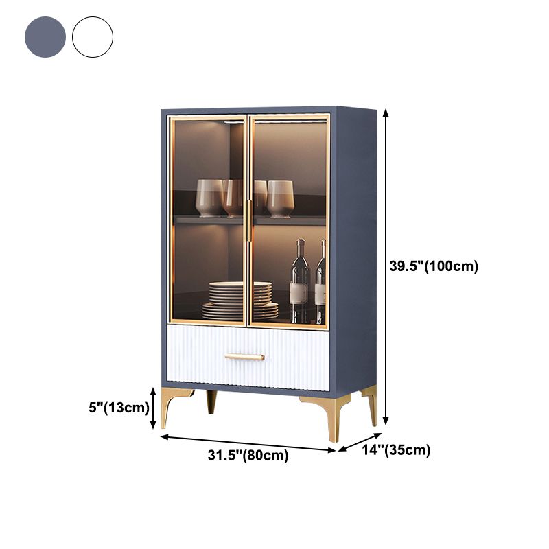 Glam -stijl dressoir gemanipuleerde houten opbergboogboard met glazen deuren