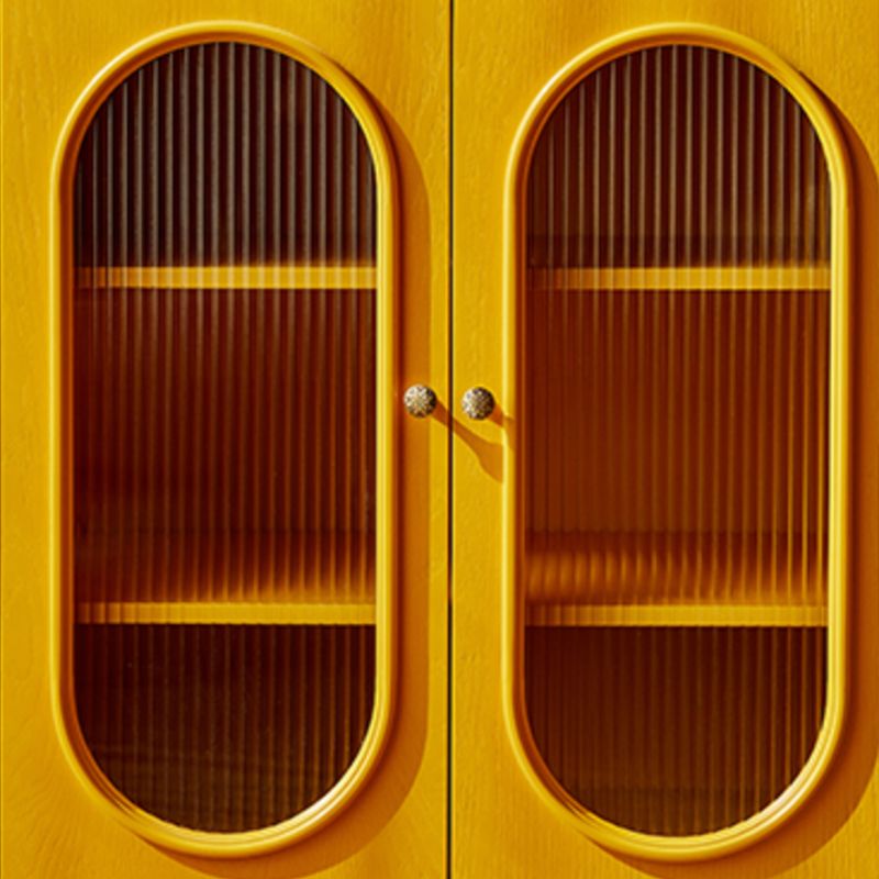 Armoire à exposition de pin scandinave armoire de rangement en verre pour le salon