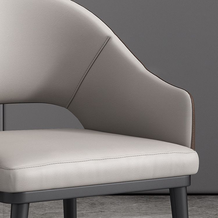 Glam Upholstered Arm Chair Faux Leather Open Back Dining Arm Chair for Home Clearhalo 'Dining Chairs' 'Dining Tables & Seating' 'dining_chair' 'furn' 'furn_dining_chair' 'Furniture' 'Kitchen & Dining Furniture' 1200x1200_e2d49d5b-0050-4d21-8e85-af0ab0b2646c