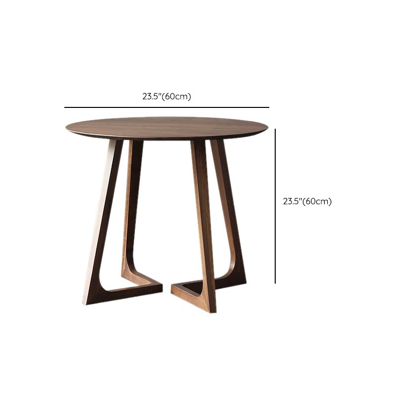 Tavolino a base di gambe incrociate in legno massiccio con cima rotonda