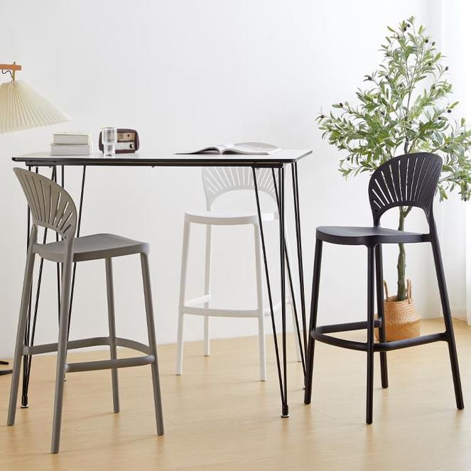 Modern Low Back Bar Stool Plastic Footrest Stackable Counter Stool Clearhalo 'Bar Furniture' 'Bar Stools' 'bar_stools' 'furn' 'furn_bar_stools' 'Furniture' 'Kitchen & Dining Furniture' 1200x1200_e2d54a43-28e1-4251-aeb5-fb216056cc05