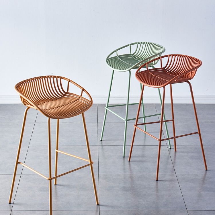 Industrial Backrest Armless Counter Stool Metal Cafe Bar Stool with 4 Legs Clearhalo 'Bar Furniture' 'Bar Stools' 'bar_stools' 'furn' 'furn_bar_stools' 'Furniture' 'Kitchen & Dining Furniture' 1200x1200_e2d581d2-eea8-40ae-b448-06df9583f98b