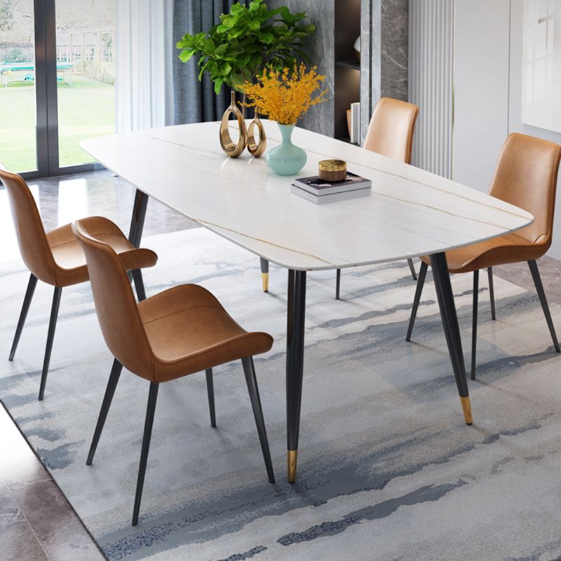 Industrial Home Sintered Stone Scratch Resistant Dining Table 4 Legs Base Rectangle Table Clearhalo ' dining_table' 'Dining Tables & Seating' 'Dining Tables' 'furn' 'furn_dining_table' 'Furniture' 'furniture_dining_table' 'Kitchen & Dining Furniture' 'kitchen&dining_furn' 'kitchen' 'kitchen_dining_table' 1200x1200_e2d64e97-8f18-433d-90ff-1ff7f632671b