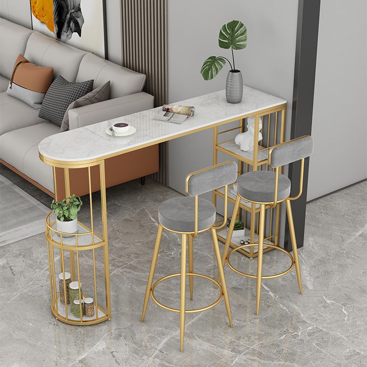 Glam Style Stone Bar Table Semicircle Top Pub Table with Cabinet for Dining Room Clearhalo 'Bar Furniture' 'Bar Tables' 'bar_tables' 'furn' 'furn_bar_tables' 'Furniture' 'Kitchen & Dining Furniture' 1200x1200_e2d661ed-d06f-482d-8f71-a8d4fb1aa3dd