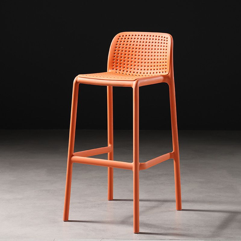 Stackable Low Back Modern Barstool Matte Finish Plastic Home Stool Clearhalo 'Bar Furniture' 'Bar Stools' 'bar_stools' 'Furniture' 'furniture_bar_stools' 'Kitchen & Dining Furniture' 1200x1200_e2d7406b-bf08-4a00-b899-26cd456c1e89