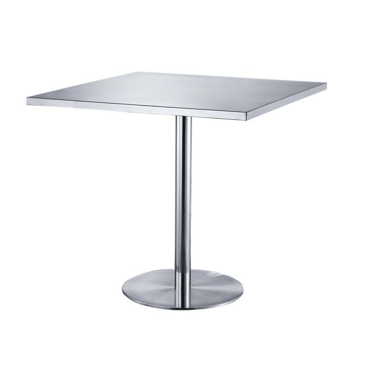 Industrial Dining Room Table Stainless Steel Table with Pedestal Table Clearhalo ' dining_table' 'Dining Tables & Seating' 'Dining Tables' 'furn' 'furn_dining_table' 'Furniture' 'furniture_dining_table' 'Kitchen & Dining Furniture' 'kitchen&dining_furn' 'kitchen' 'kitchen_dining_table' 1200x1200_e2d7799d-b54b-4f85-921d-2155ef58c094