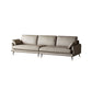 Modern Pillow Top Arm Sofa Faux/Genuine Leather Sofa in Gray