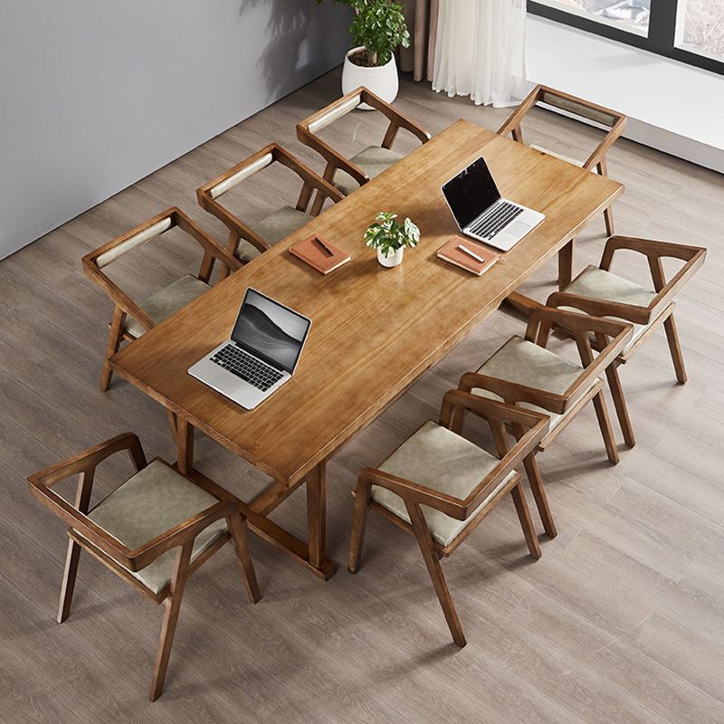 Rectangle Solid Wood White Dining Table Simplicity Trestle Base Table for Dining Room Clearhalo ' dining_table' 'Dining Tables & Seating' 'Dining Tables' 'furn' 'furn_dining_table' 'Furniture' 'furniture_dining_table' 'Kitchen & Dining Furniture' 'kitchen&dining_furn' 'kitchen' 'kitchen_dining_table' 1200x1200_e2d83612-bc8d-46f6-bd84-a9806df7e2dc