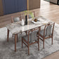 Modern Sintered Stone Top Dining Set 1/4/5/7 Pieces Walnut Dining Table with Chairs Clearhalo 'Dining Room Sets' 'Dining Tables & Seating' 'dining_room_set' 'furn' 'furn_dining_room_set' 'Furniture' 'furniture_dining_room_set' 'Kitchen & Dining Furniture' 1200x1200_e2d89f81-f772-4511-b4d3-f1bb9184d685