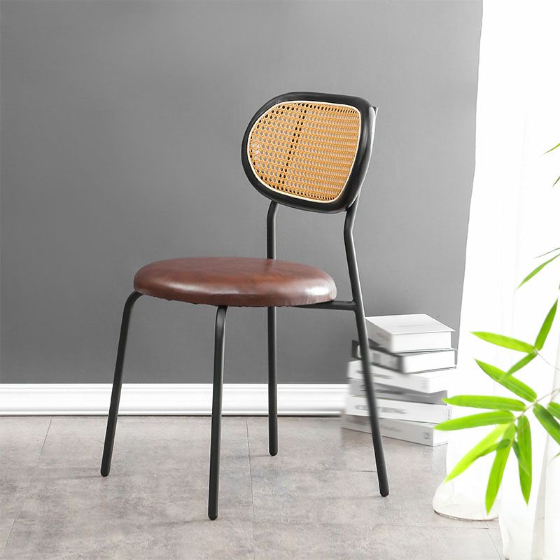 Faux Leather Armless Dining Chair Contemporary Open Back Dining Room Side Chair Clearhalo 'Dining Chairs' 'Dining Tables & Seating' 'dining_chair' 'furn' 'furn_dining_chair' 'Furniture' 'furniture_dining_chair' 'Kitchen & Dining Furniture' 1200x1200_e2d97d8d-6b61-4560-a148-b3957b4dfdd8