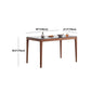 Stone Top Dining Table Traditional Luxury Rectangle Table with 4 Wood Legs