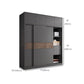 Modern Artificial Wood Wardrobe Armoire Freestanding Wardrobe in Black