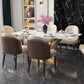 Sintered Stone Top Dining Table Rectangle Table with Gold Metal Pedestal Clearhalo ' dining_table' 'Dining Tables & Seating' 'Dining Tables' 'furn' 'furn_dining_table' 'Furniture' 'furniture_dining_table' 'Kitchen & Dining Furniture' 'kitchen&dining_furn' 'kitchen' 'kitchen_dining_table' 1200x1200_e2dcb603-86ca-4de9-9fc9-123f63656fd8
