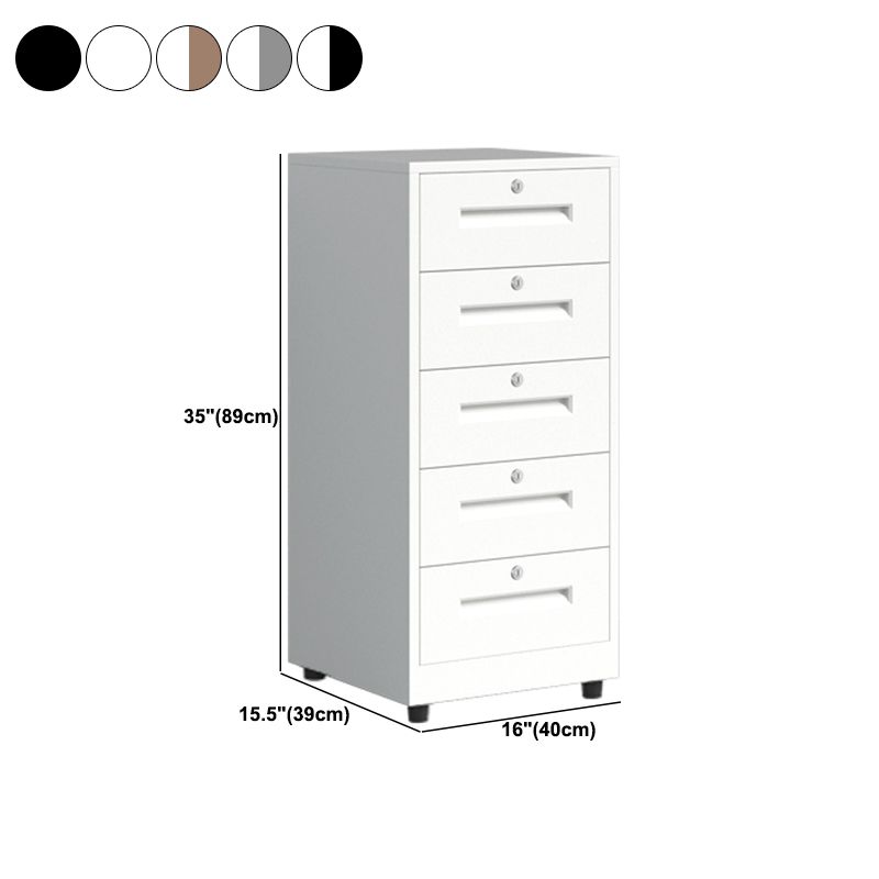 Gabinete tradicional cajones de bloqueo de metal y castores verticales de archivos verticales