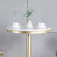 Stone Top Bar Counter White Traditional Luxury Bar Counter with Gold Base