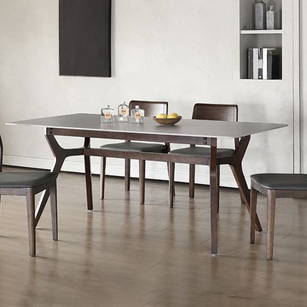 Mid-Century Modern Rectangle Dining Table Grey Sintered Stone Table Clearhalo ' dining_table' 'Dining Tables & Seating' 'Dining Tables' 'furn' 'furn_dining_table' 'Furniture' 'furniture_dining_table' 'Kitchen & Dining Furniture' 'kitchen&dining_furn' 'kitchen' 'kitchen_dining_table' 1200x1200_e2deb38e-daec-4486-af1f-d5f9b64e6c08
