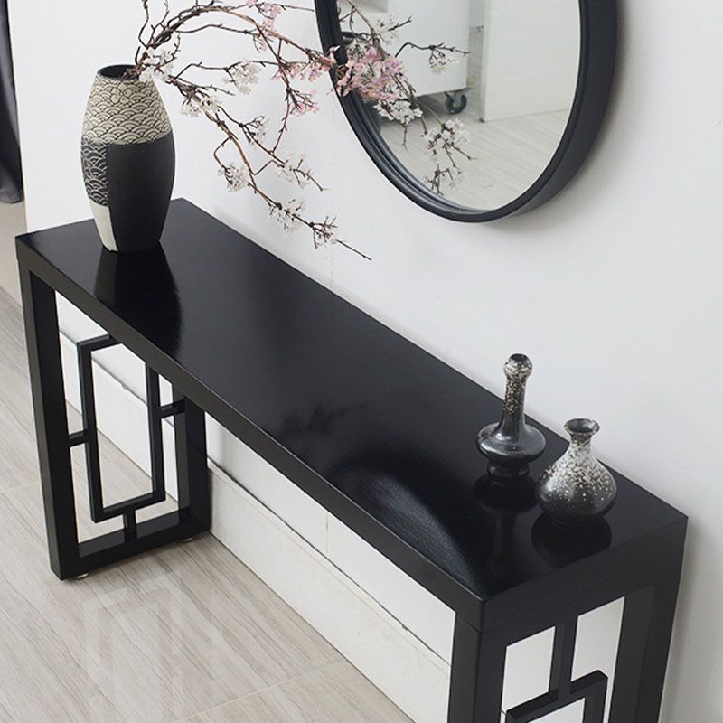Tavolo da console in legno massiccio Tavolo di accento rettangolo per Hall, alto 29,53 pollici