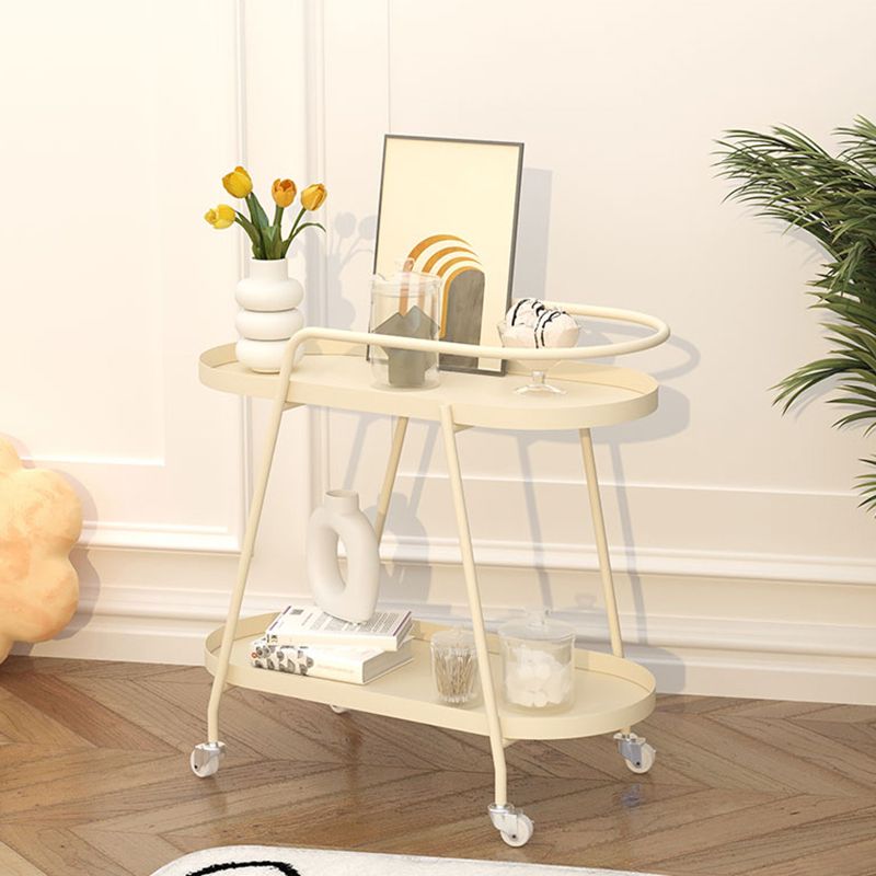 2-Tier Metal Side Table with Casters 22.8" Tall Tray Top End Table Clearhalo 'Coffee & Accent Tables' 'End & Side Tables' 'end_side_tables' 'furn' 'furn_end_side_tables' 'Furniture' 'Living Room Furniture' 1200x1200_e2e2a7f8-f024-4331-a7ec-478c72c873ed