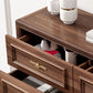 16 "W moderne bruine eiken opbergkast dressoir houten opbergkast met laden