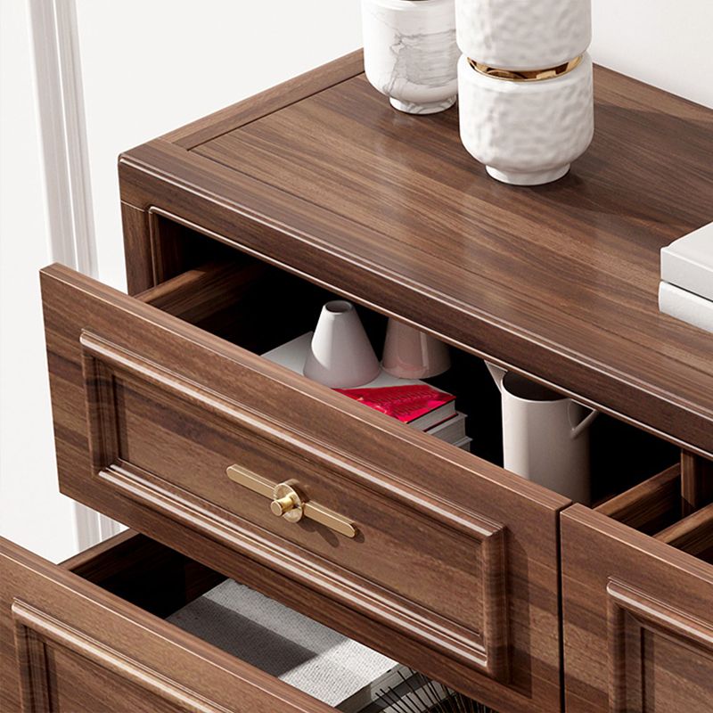 16 "W moderne bruine eiken opbergkast dressoir houten opbergkast met laden